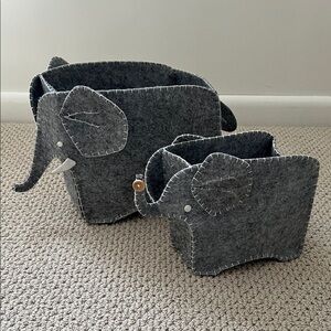 Pottery Barn Kids Elephant Felt Storage Baskets